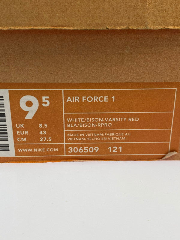 【中古品】【メンズ】 NIKE ナイキ 306509-121 03年製 AIR FORCE 1 LOW NYC 靴 シューズ スニーカー 160-250526-AS-37-min サイズ：27.5cm カラー：WHITE/BISON-VARSITY RED 万代Net店