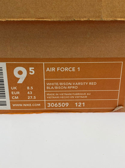 【中古品】【メンズ】 NIKE ナイキ 306509-121 03年製 AIR FORCE 1 LOW NYC 靴 シューズ スニーカー 160-250526-AS-37-min サイズ：27.5cm カラー：WHITE/BISON-VARSITY RED 万代Net店