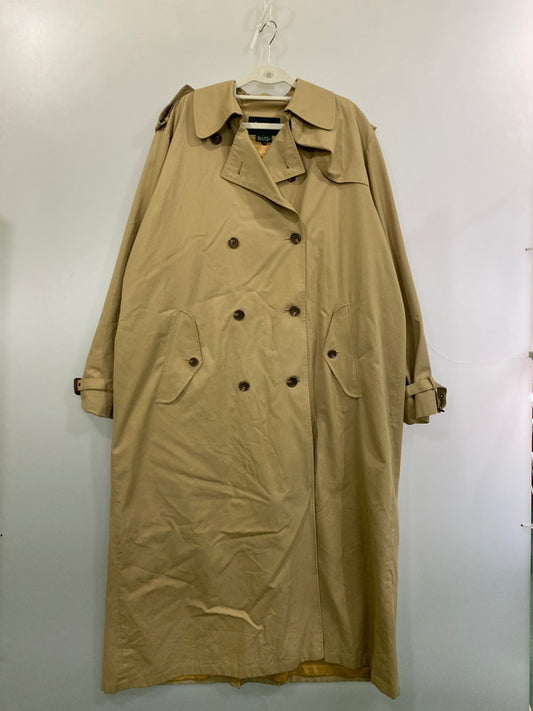 【中古品】【レディース】 LAUREN RALPH LAUREN 80's TRENCH COAT ローレン ラルフ ローレン 80年代 ライナー付きロングトレンチコート 緑タグ アウター 169-251213-yn-26-min サイズ：12 カラー：ベージュ 万代Net店