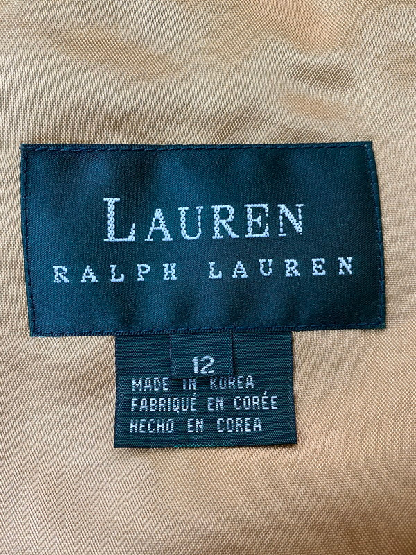 【中古品】【レディース】 LAUREN RALPH LAUREN 80's TRENCH COAT ローレン ラルフ ローレン 80年代 ライナー付きロングトレンチコート 緑タグ アウター 169-251213-yn-26-min サイズ：12 カラー：ベージュ 万代Net店
