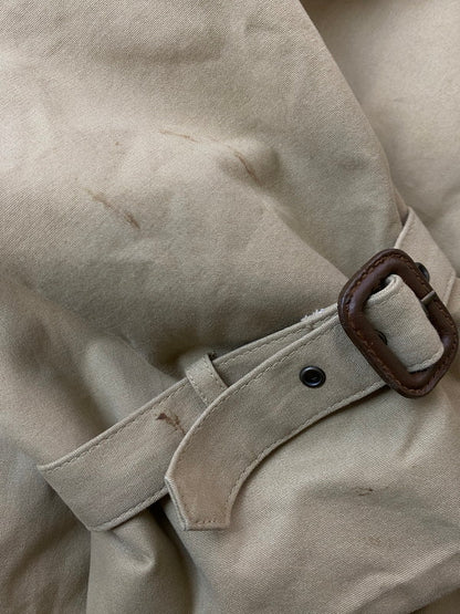 【中古品】【レディース】 LAUREN RALPH LAUREN 80's TRENCH COAT ローレン ラルフ ローレン 80年代 ライナー付きロングトレンチコート 緑タグ アウター 169-251213-yn-26-min サイズ：12 カラー：ベージュ 万代Net店