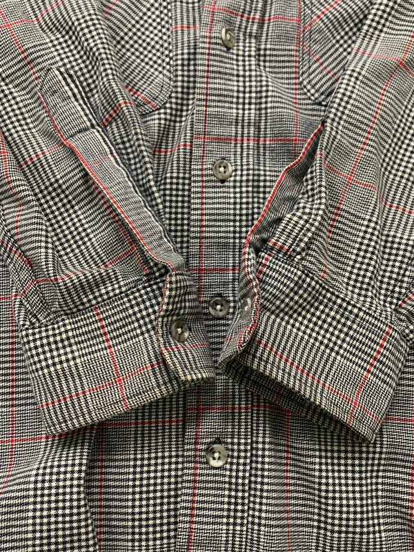 【中古品】【メンズ】 Eddie Bauer エディー・バウアー 80S USA製 FLANNEL LS SHIRT フランネルシャツ ロングスリーブ 146-250527-AS-42-min カラー：グレー系 万代Net店
