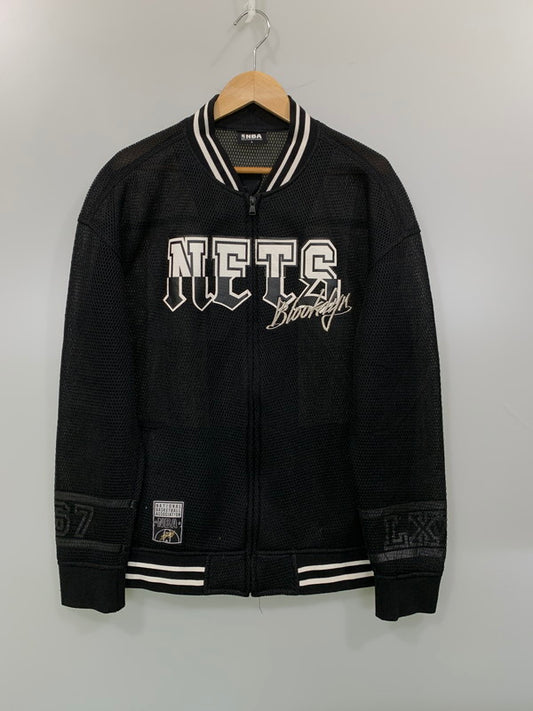 【中古品】【メンズ】 NBA NETS LS MESH FULL ZIP JACKET メッシュ フルジップジャケット 146-250609-ks-50-min サイズ：L カラー：ブラック 万代Net店