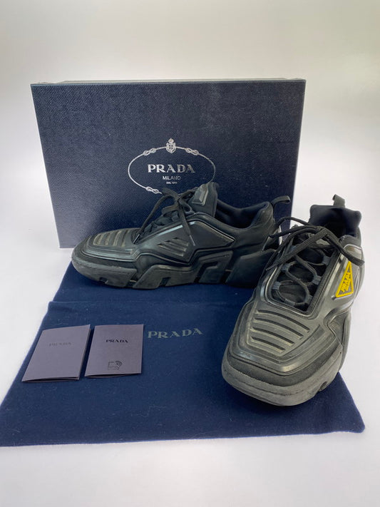 【中古品】【メンズ】 PRADA プラダ 2EG314 TECNO STRETCH 1 FABRIC SNEAKER 靴 シューズ スニーカー 162-250603-AS-34-min サイズ：8 カラー：ブラック 万代Net店