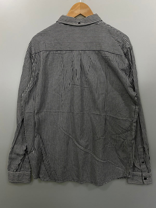 【中古品】【メンズ】 OLD STUSSY オールドステューシー 00S 紺タグ LS ギンガムチェックシャツ ロングスリーブ 142-250525-AS-3-min サイズ：L カラー：ブラック/ホワイト 万代Net店