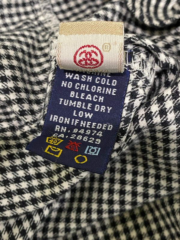 【中古品】【メンズ】 OLD STUSSY オールドステューシー 00S 紺タグ LS ギンガムチェックシャツ ロングスリーブ 142-250525-AS-3-min サイズ：L カラー：ブラック/ホワイト 万代Net店