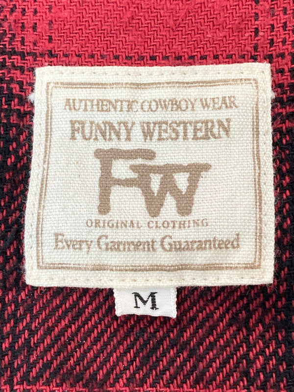 【中古品】【メンズ】 FUNNY ORIGINAL ファニーオリジナル LS ウエスタンシャツ ロングスリーブ 145-250617-AS-44-min サイズ：M カラー：レッド/ブラック 万代Net店