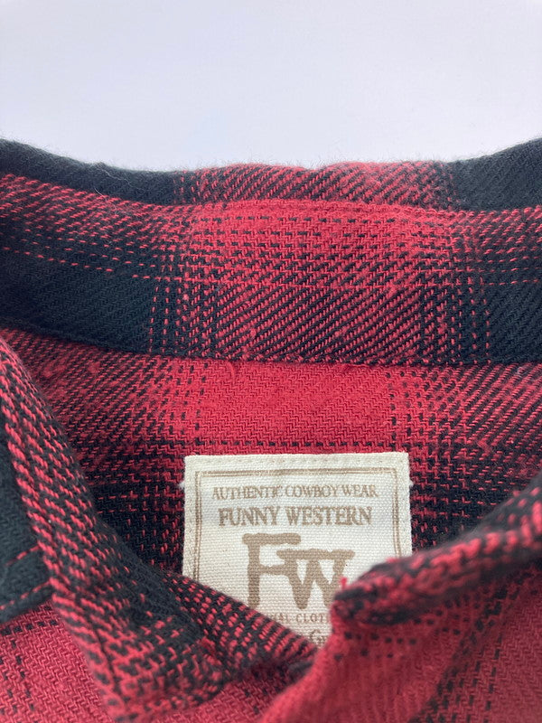 【中古品】【メンズ】 FUNNY ORIGINAL ファニーオリジナル LS ウエスタンシャツ ロングスリーブ 145-250617-AS-44-min サイズ：M カラー：レッド/ブラック 万代Net店