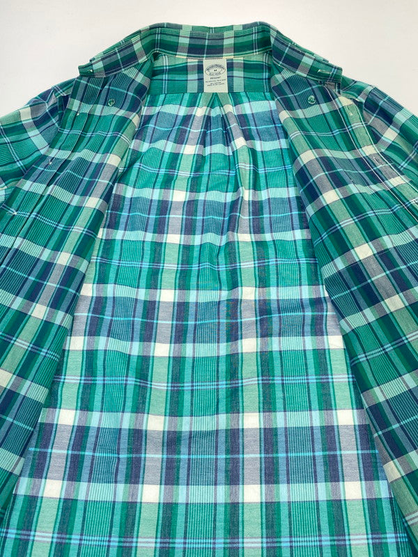 【中古品】【メンズ】 Brooks Brothers ブルックスブラザーズ REGENT CHECK SHIRT チェックシャツ ロングスリーブ 146-250726-AS-1-min サイズ：N カラー：グリーン系 万代Net店