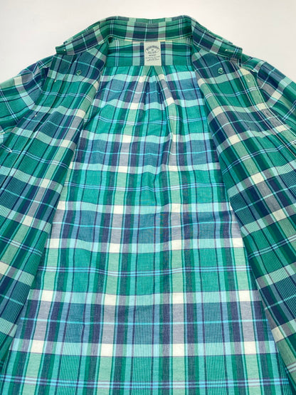 【中古品】【メンズ】 Brooks Brothers ブルックスブラザーズ REGENT CHECK SHIRT チェックシャツ ロングスリーブ 146-250726-AS-1-min サイズ：N カラー：グリーン系 万代Net店