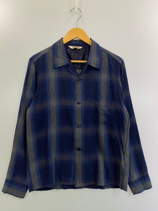 【中古品】【メンズ】 TOWN CRAFT タウンクラフト 60'S復刻 SHADOW CHECK L S SHIRT チェックシャツ 147-250525-ks-27-min サイズ：M カラー：ブルー系 万代Net店
