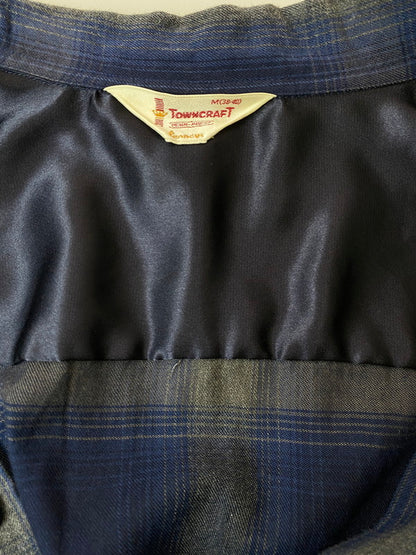 【中古品】【メンズ】 TOWN CRAFT タウンクラフト 60'S復刻 SHADOW CHECK L S SHIRT チェックシャツ 147-250525-ks-27-min サイズ：M カラー：ブルー系 万代Net店