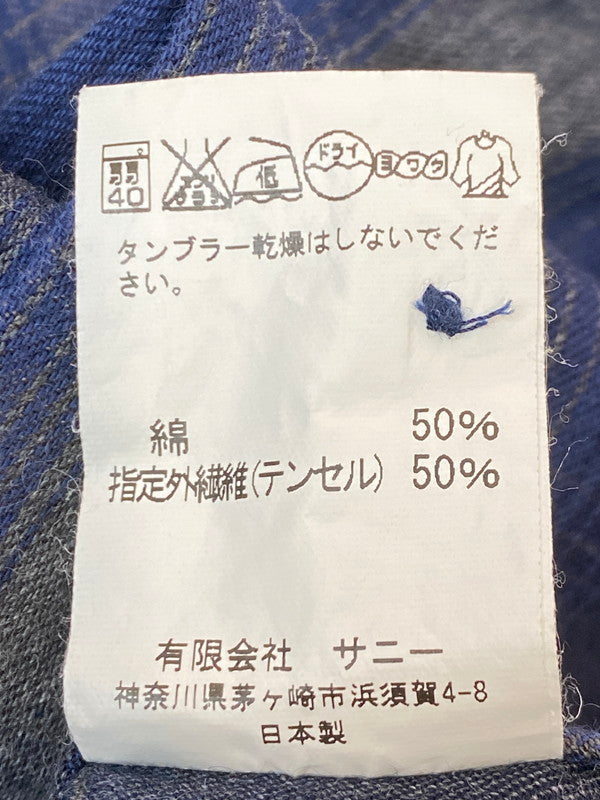 【中古品】【メンズ】 TOWN CRAFT タウンクラフト 60'S復刻 SHADOW CHECK L S SHIRT チェックシャツ 147-250525-ks-27-min サイズ：M カラー：ブルー系 万代Net店