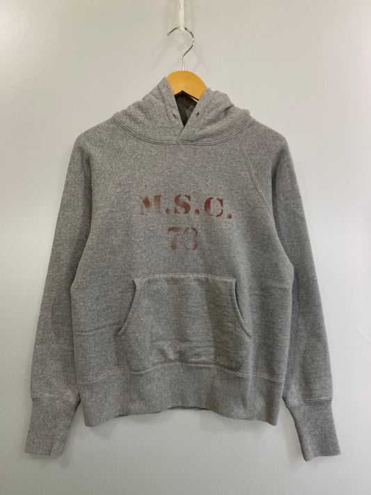 【中古品】【メンズ/レディース】 JOE McCOY ジョーマッコイ STENCIL HOODIE BALL PARK パーカー ステンシル フーディ スウェット トップス 145-250520-em-01-min サイズ：S カラー：グレー 万代Net店