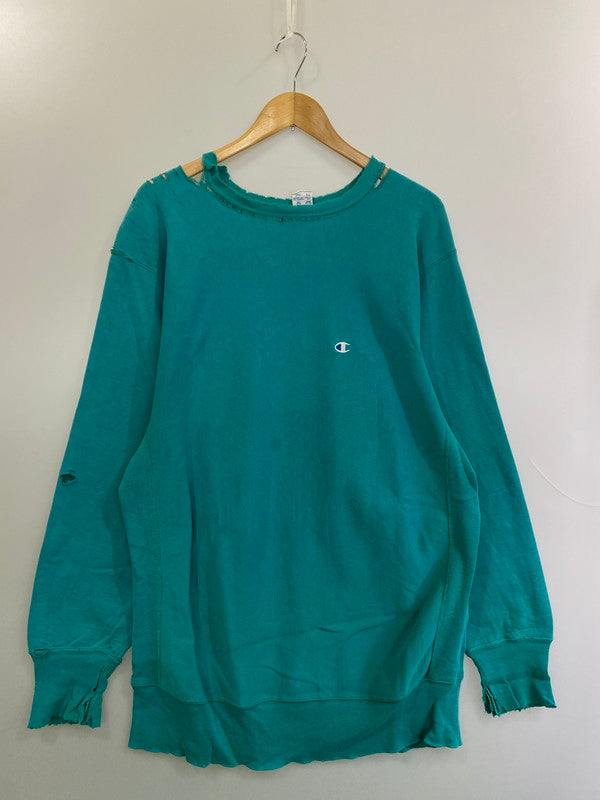 【現状渡し品】【メンズ】 Champion チャンピオン 90S REVERSEWEAVE SWEATSHIRT TURQUOISE スウェットシャツ 146-250525-ks-10-min サイズ：XXL 万代Net店