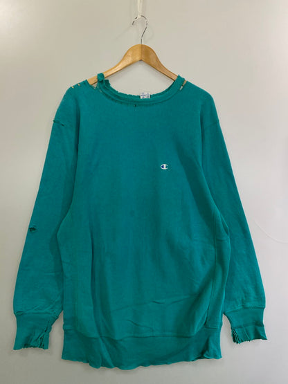 【現状渡し品】【メンズ】 Champion チャンピオン 90S REVERSEWEAVE SWEATSHIRT TURQUOISE スウェットシャツ 146-250525-ks-10-min サイズ：XXL 万代Net店