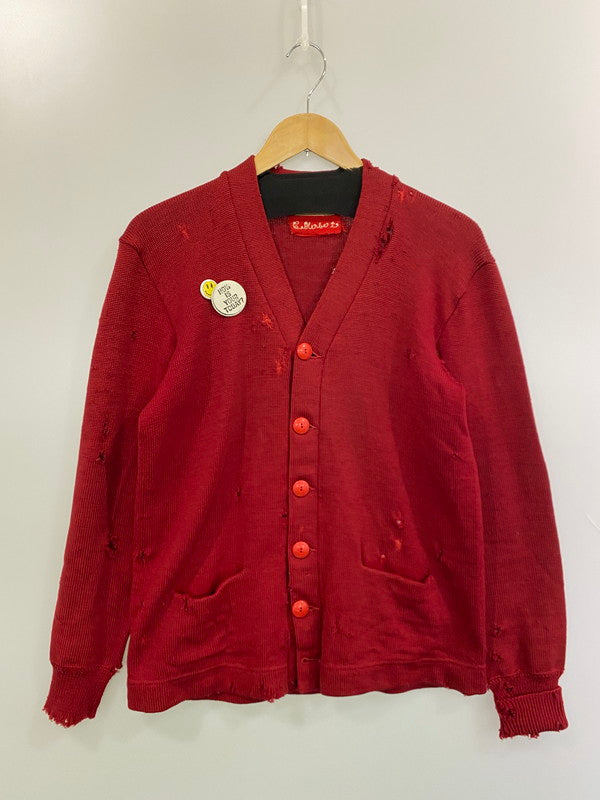 【中古品】【メンズ】 USED ユーズド DAMAGE CARDIGAN ダメージ カーディガン トップス 146-250707-jt-27-min カラー：レッド 万代Net店