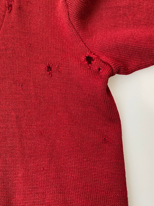 【中古品】【メンズ】 USED ユーズド DAMAGE CARDIGAN ダメージ カーディガン トップス 146-250707-jt-27-min カラー：レッド 万代Net店