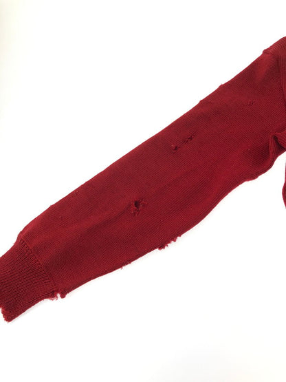 【中古品】【メンズ】 USED ユーズド DAMAGE CARDIGAN ダメージ カーディガン トップス 146-260913-rt-19-tagh サイズ：不明 下記参照 カラー：レッド 万代Net店