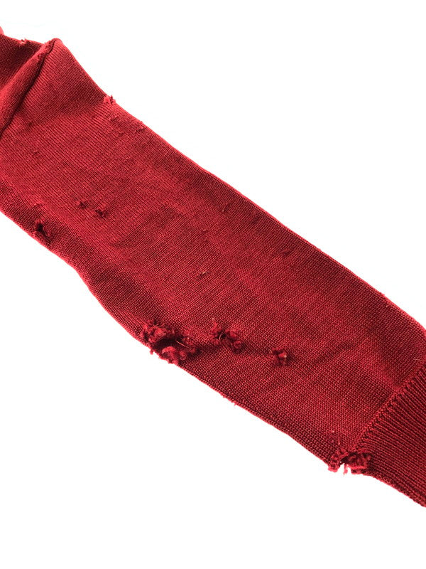 【中古品】【メンズ】 USED ユーズド DAMAGE CARDIGAN ダメージ カーディガン トップス 146-260913-rt-19-tagh サイズ：不明 下記参照 カラー：レッド 万代Net店