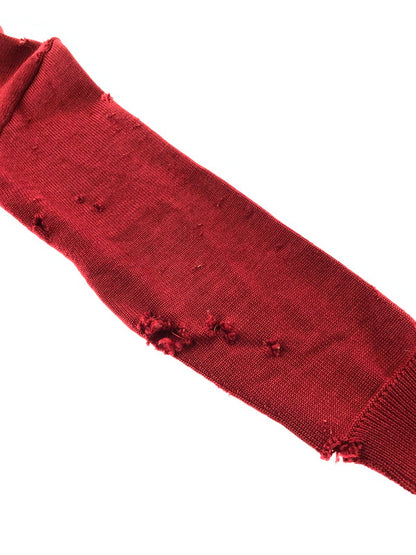【中古品】【メンズ】 USED ユーズド DAMAGE CARDIGAN ダメージ カーディガン トップス 146-260913-rt-19-tagh サイズ：不明 下記参照 カラー：レッド 万代Net店