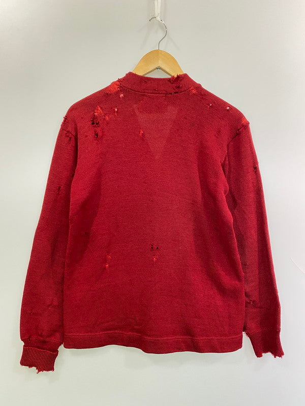 【中古品】【メンズ】 USED ユーズド DAMAGE CARDIGAN ダメージ カーディガン トップス 146-250707-jt-27-min カラー：レッド 万代Net店