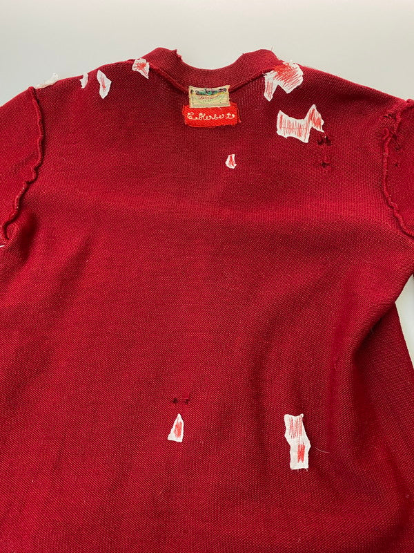 【中古品】【メンズ】 USED ユーズド DAMAGE CARDIGAN ダメージ カーディガン トップス 146-250707-jt-27-min カラー：レッド 万代Net店