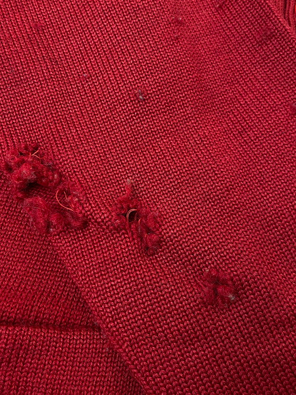 【中古品】【メンズ】 USED ユーズド DAMAGE CARDIGAN ダメージ カーディガン トップス 146-250707-jt-27-min カラー：レッド 万代Net店