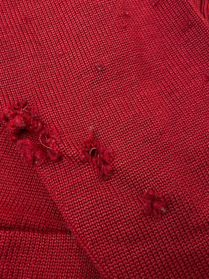 【中古品】【メンズ】 USED ユーズド DAMAGE CARDIGAN ダメージ カーディガン トップス 146-250707-jt-27-min カラー：レッド 万代Net店