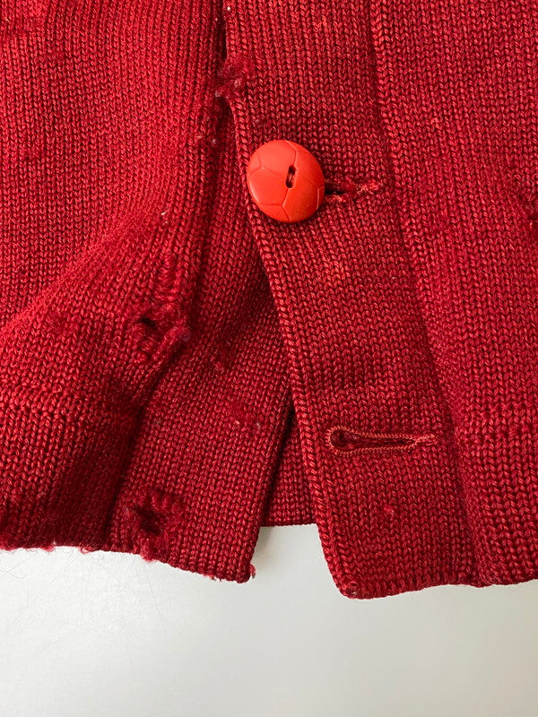 【中古品】【メンズ】 USED ユーズド DAMAGE CARDIGAN ダメージ カーディガン トップス 146-250707-jt-27-min カラー：レッド 万代Net店