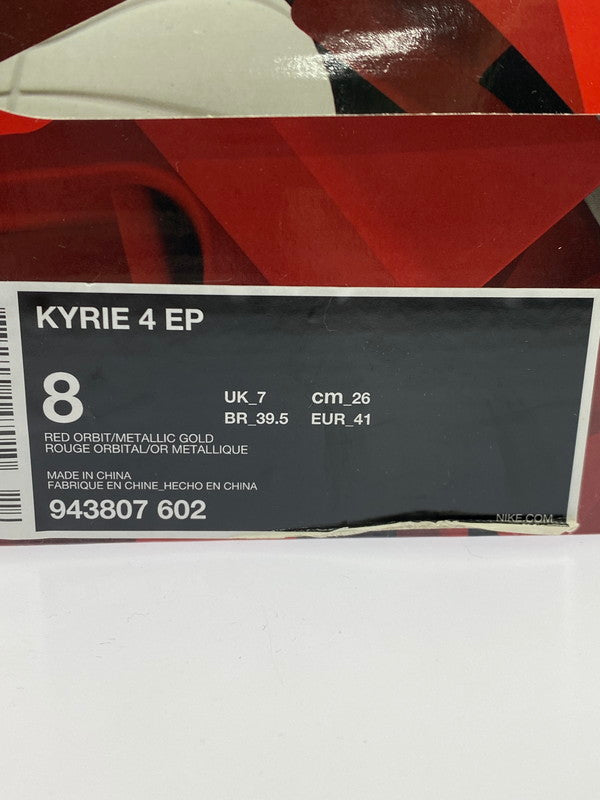 【中古品】【メンズ/レディース】 NIKE ナイキ 943807-602 KYRIE4 RED CARPET 靴 シューズ スニーカー 160-250526-AS-59-min サイズ：26.0cm カラー：RED ORBIT/METALIC GOLD 万代Net店