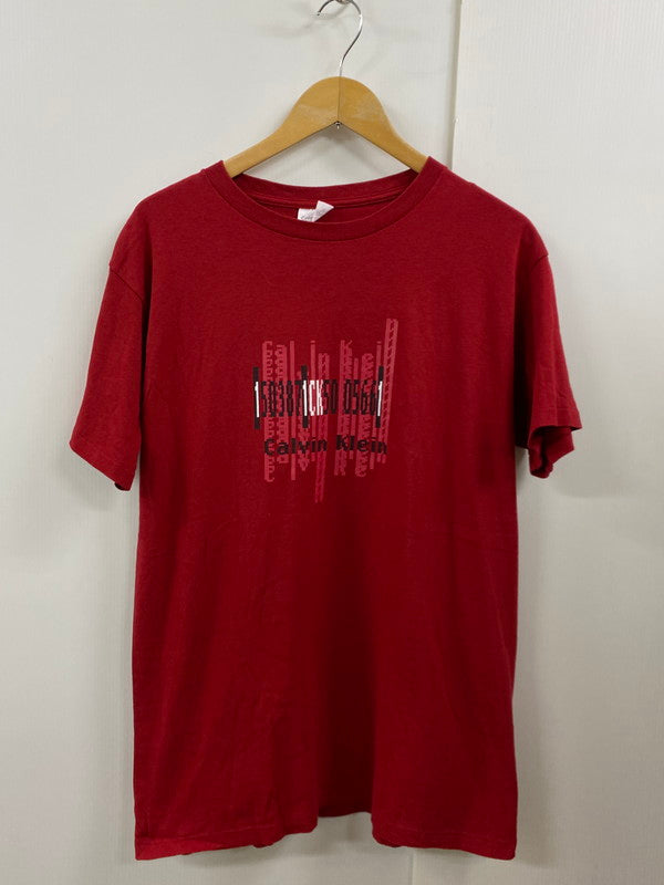 【中古品】【メンズ】 CALVIN KLEIN カルバン・クライン 90S DESIGN TEE Tシャツ トップス 146-250525-ks-41-min サイズ：L カラー：レッド 万代Net店