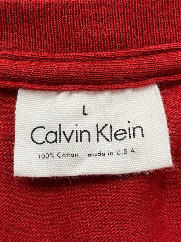 【中古品】【メンズ】 CALVIN KLEIN カルバン・クライン 90S DESIGN TEE Tシャツ トップス 146-250525-ks-41-min サイズ：L カラー：レッド 万代Net店