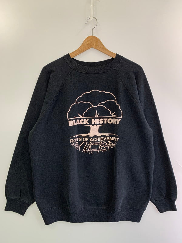 【中古品】【メンズ】 HANES ヘインズ 90'S BLACK HISTORY SWEATSHIRT スウェット トレーナー 146-250526-AS-19-min サイズ：XL カラー：ブラック 万代Net店