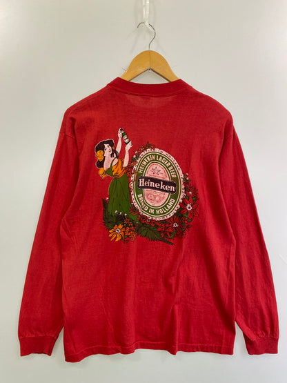 【中古品】【メンズ】 STEDMAN ステッドマン 70'S HEINEKEN PRINT L S TEE Tシャツ トップス 146-250619-ks-32-min サイズ：L カラー：レッド 万代Net店