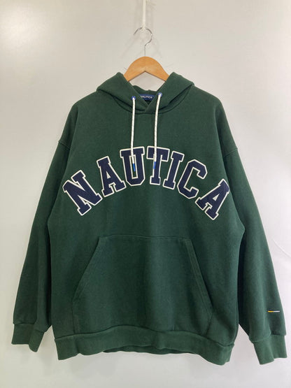【中古品】【メンズ】 NAUTICA ノーティカ 213-1250 20AW ARCH LOGO SWEAT HOODIE プルオーバーパーカー 147-250615-AS-18-min サイズ：M カラー：グリーン 万代Net店
