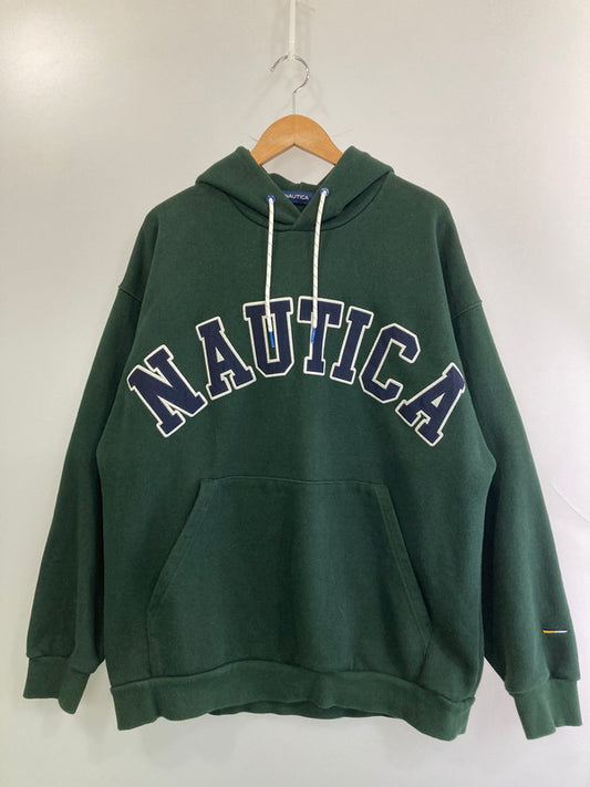 【中古品】【メンズ】 NAUTICA ノーティカ 213-1250 20AW ARCH LOGO SWEAT HOODIE プルオーバーパーカー 147-250615-AS-18-min サイズ：M カラー：グリーン 万代Net店