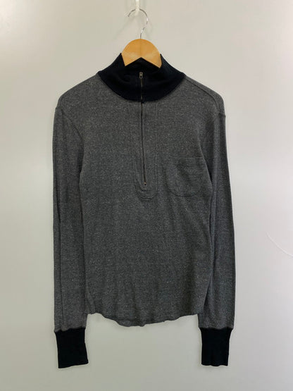 【中古品】【メンズ】 Nigel Cabourn ナイジェルケーボン HALF ZIP COTTON LS TEE ハーフ ジップ コットン 長袖 Tシャツ メンズ トップス 144-250704-em-15-min サイズ：46 カラー：グレー 万代Net店