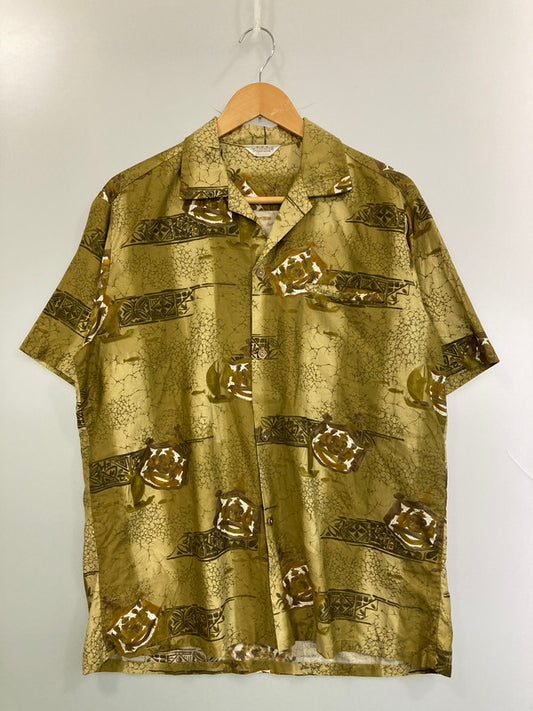 【中古品】【メンズ】 TROPICANA トロピカーナ ALOHA SHIRT アロハシャツ ショートスリーブ 146-250604-AS-18-min カラー：カーキ系 万代Net店