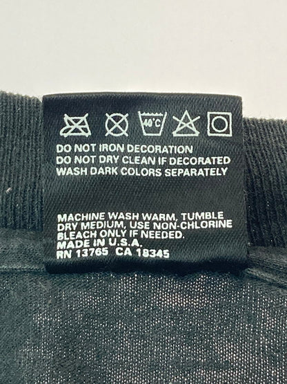 【現状渡し品】【メンズ】 FRUIT OF THE LOOM フルーツオブザルーム PRINT SS TEE 90S 黒タグ USA製 アメリカ製 プリント 半袖 Tシャツ メンズ トップス 90年代 146-250529-em-23-min サイズ：L カラー：ブラック 万代Net店