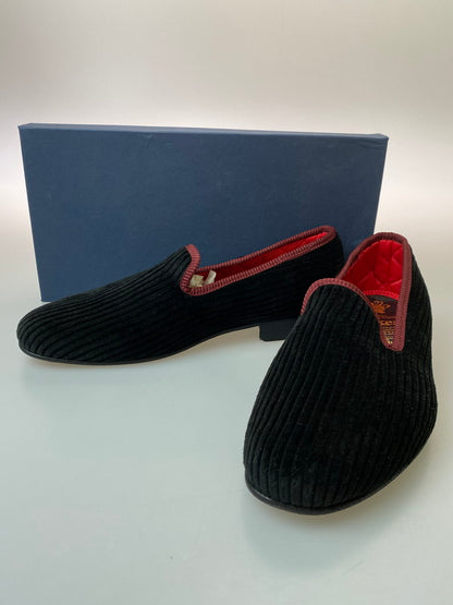 【中古品】【メンズ】 Tricker's トリッカーズ オペラシューズ CHURCHILL CORDUROY チャーチル コーデュロイ ルームシューズ レザーソール 164-250601-em-09-min サイズ：6 1/2 カラー：ブラック 万代Net店