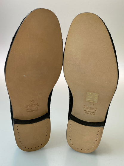 【中古品】【メンズ】 Tricker's トリッカーズ オペラシューズ CHURCHILL CORDUROY チャーチル コーデュロイ ルームシューズ レザーソール 164-250601-em-09-min サイズ：6 1/2 カラー：ブラック 万代Net店
