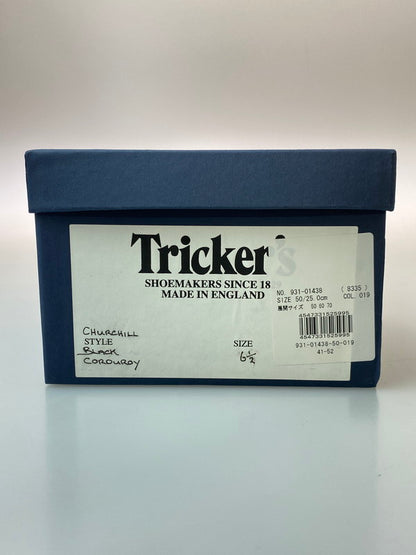 【中古品】【メンズ】 Tricker's トリッカーズ オペラシューズ CHURCHILL CORDUROY チャーチル コーデュロイ ルームシューズ レザーソール 164-250601-em-09-min サイズ：6 1/2 カラー：ブラック 万代Net店
