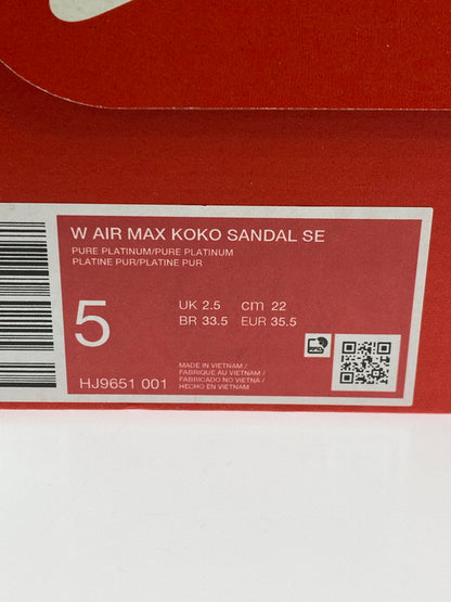 【中古美品】【レディース】 NIKE ナイキ HJ9651-001 WOMEN'S AIR MAX KOKO SANDAL SE 靴 シューズ サンダル 166-250528-AS-23-min サイズ：22cm カラー：PURE PLATINUM 万代Net店