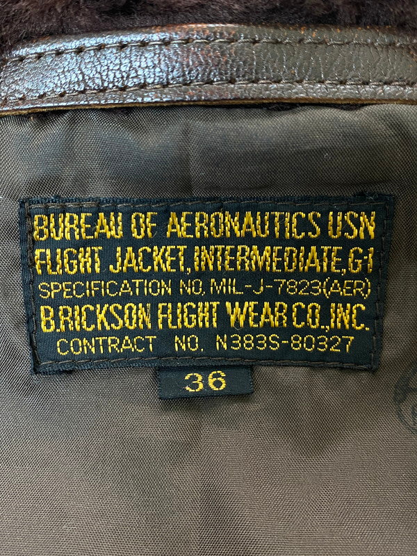 【現状渡し品】【メンズ】 Buzz Rickson's バズリクソンズ N383S-80327 G-1 FLIGHT JACKET フライトジャケット アウター 145-250528-AS-66-min サイズ：36 カラー：ブラウン 万代Net店