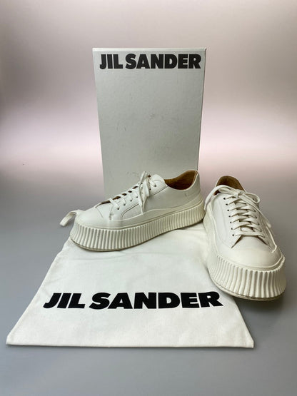 【中古品】【メンズ】 JIL SANDER ジルサンダー LOW TOP SNEAKERS J32WS0018 P4833 ロートップ スニーカー メンズ 靴 シューズ 164-250601-em-08-min サイズ：39 カラー：ホワイト 万代Net店