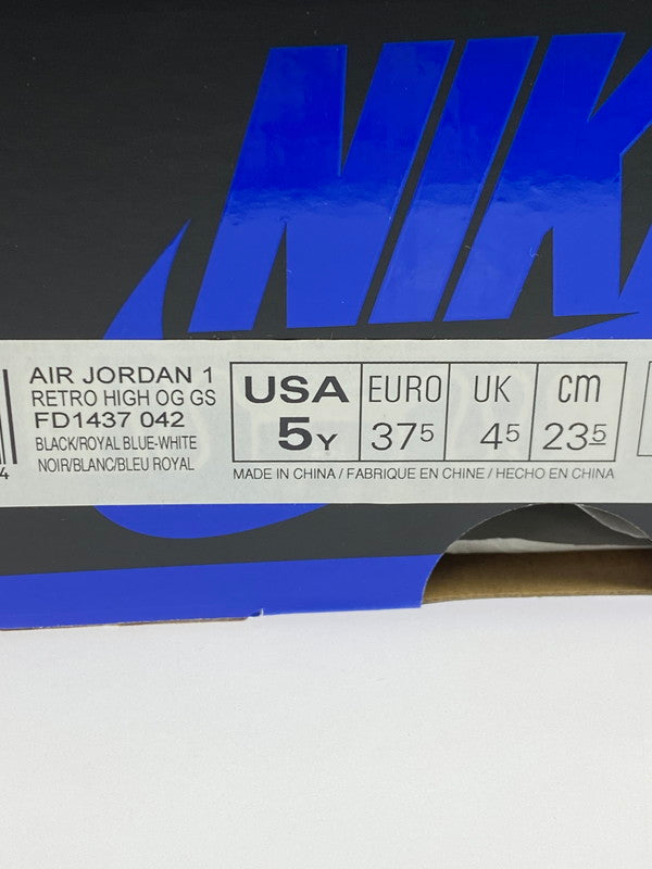 【現状渡し品】【レディース】 NIKE ナイキ FD1437-042 GS AIR JORDAN 1 RETRO HIGH OG ROYAL REIMAGINED 靴 シューズ スニーカー 166-250528-AS-25-min サイズ：23.5cm カラー：BLACK/ROYAL BLUE-WHITE 万代Net店