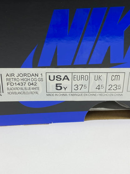 【現状渡し品】【レディース】 NIKE ナイキ FD1437-042 GS AIR JORDAN 1 RETRO HIGH OG ROYAL REIMAGINED 靴 シューズ スニーカー 166-250528-AS-25-min サイズ：23.5cm カラー：BLACK/ROYAL BLUE-WHITE 万代Net店