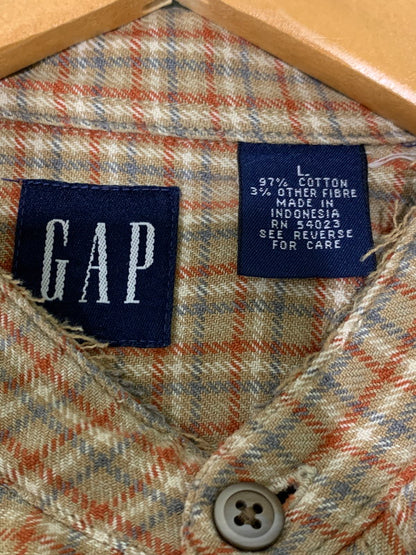 【中古品】【メンズ】 OLD GAP オールド ギャップ L S CHECK SHIRT チェックシャツ トップス 146-250609-ks-38-min サイズ：L カラー：オレンジ系 万代Net店