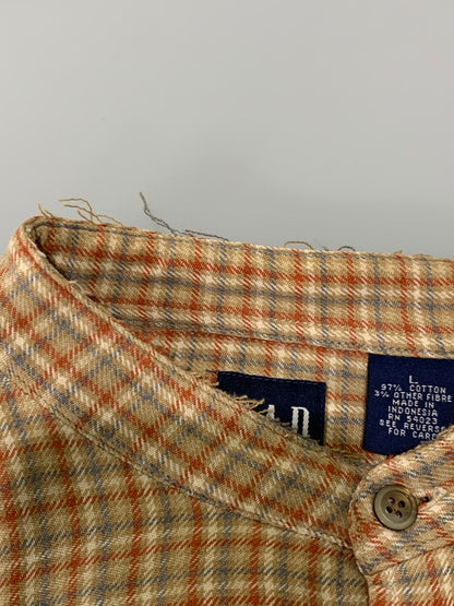 【中古品】【メンズ】 OLD GAP オールド ギャップ L S CHECK SHIRT チェックシャツ トップス 146-250609-ks-38-min サイズ：L カラー：オレンジ系 万代Net店